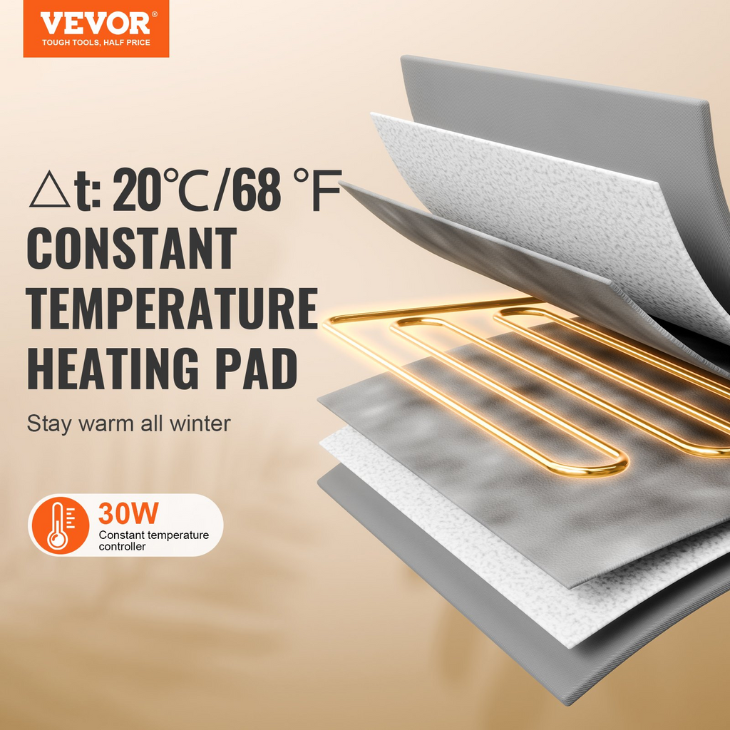 Glamorous Pups : VEVOR Heated Cat House – Small Outdoor Kitty Shelter with Adjustable Temperature & Timer | 600D Oxford Cloth Foldable Cat Shelter with Heated Pad (Blue)