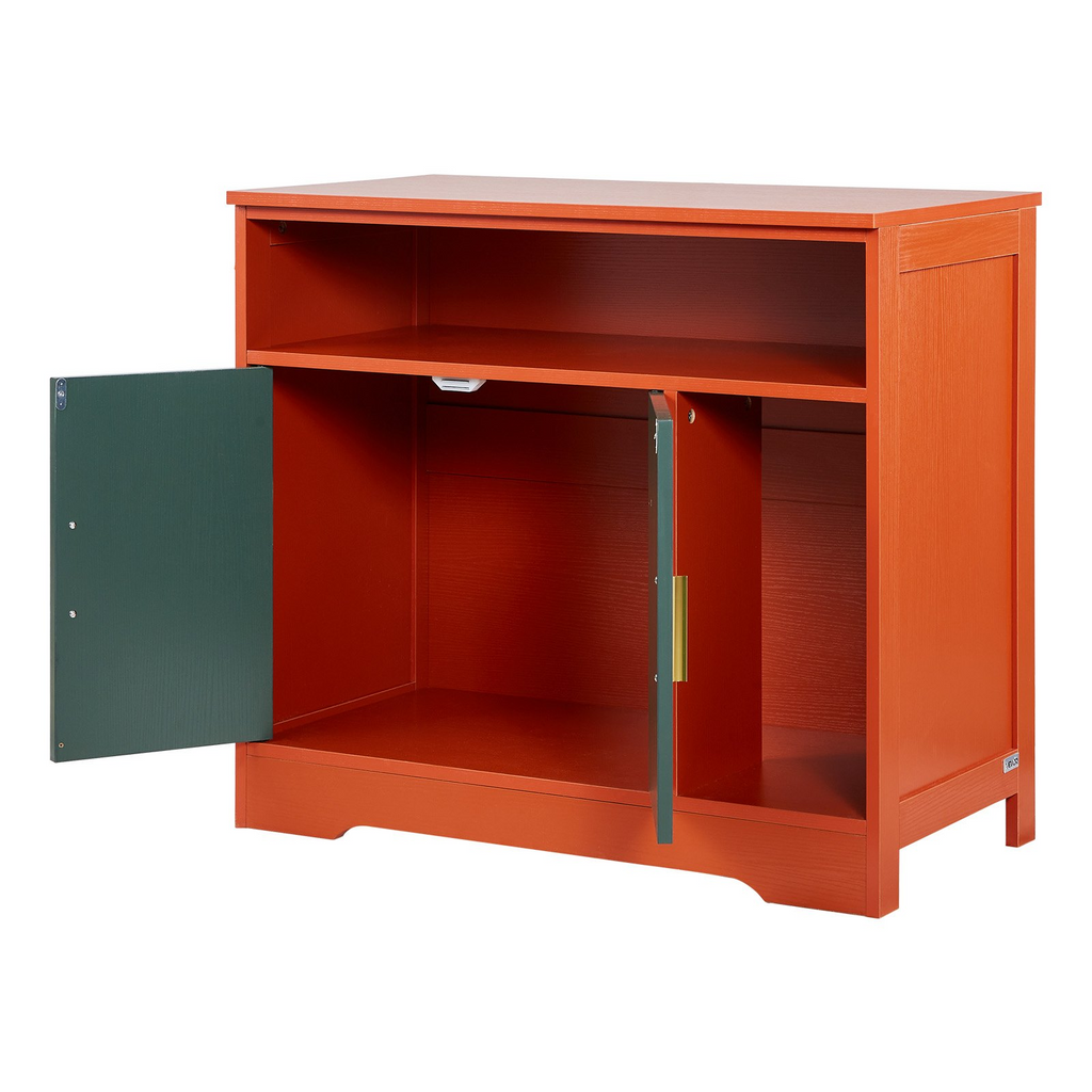 Glamorous Pups : VEVOR Cat Litter Box Enclosure – 31" Hidden Litter Box Cabinet with Shelf & Storage | Modern Red & Green Wooden Cat Washroom End Table, Fits Most Litterboxes