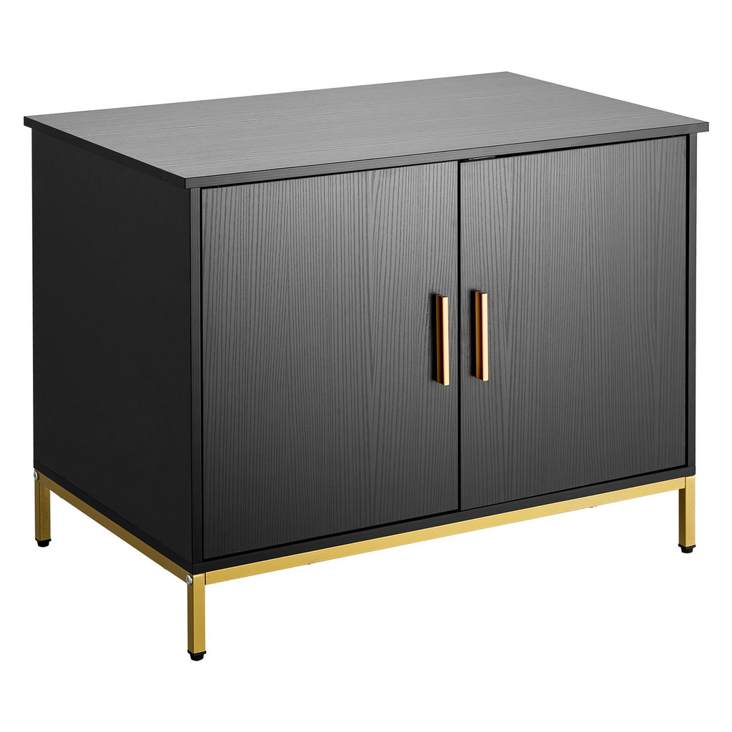 Glamorous Pups : VEVOR Cat Litter Box Enclosure Furniture – 27.6" Modern Hidden Litter Box Cabinet with Metal Legs & Handle | Stylish Cat Washroom End Table for Bedroom or Living Room