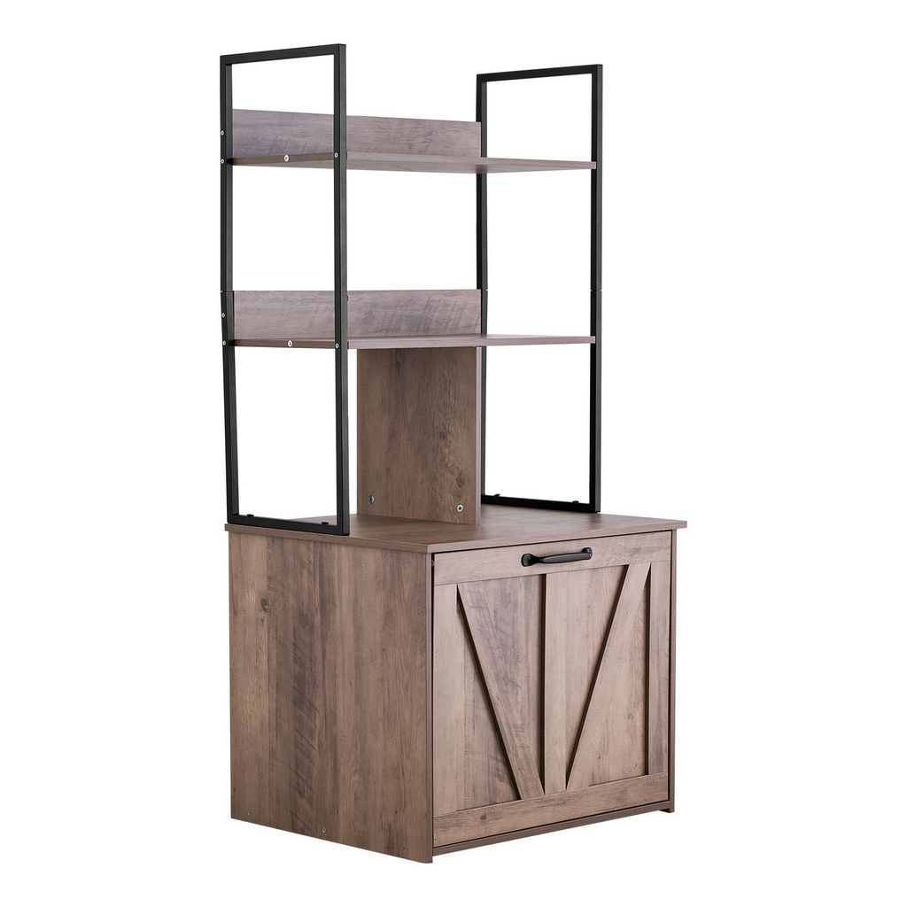 Glamorous Pups : VEVOR Cat Litter Box Enclosure Furniture – 23.6" Hidden Litter Box Cabinet with Storage Shelves | Modern Waterproof Cat Washroom Side Table & Cat House for Living Room