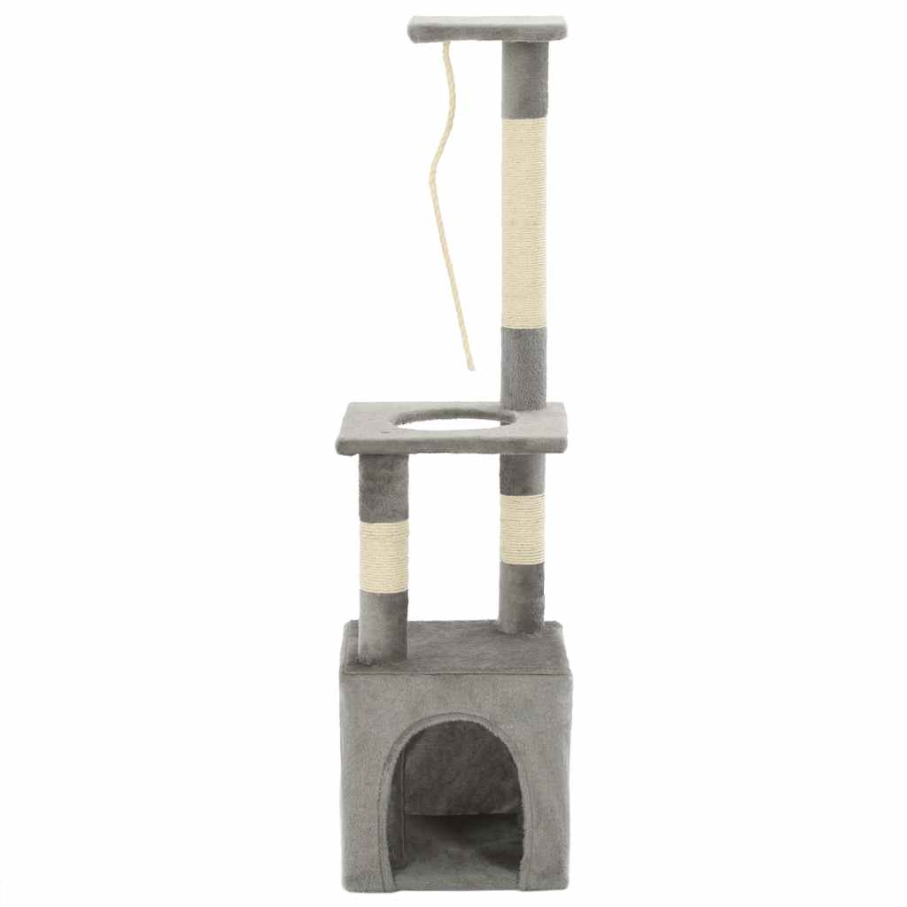 Glamorous Pups : vidaXL Cat Tree Gray Particle board, soft plush, sisal rope Medium