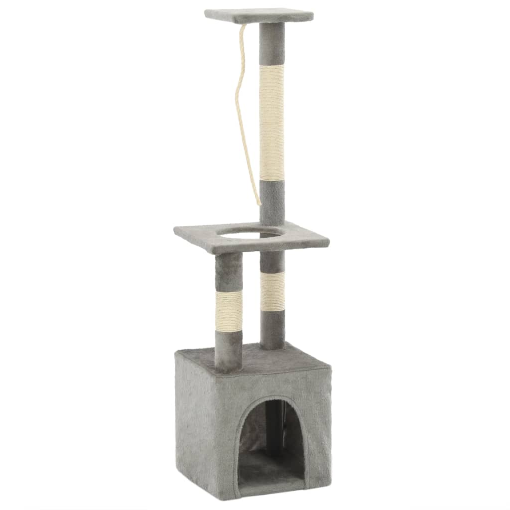 Glamorous Pups : vidaXL Cat Tree Gray Particle board, soft plush, sisal rope Medium