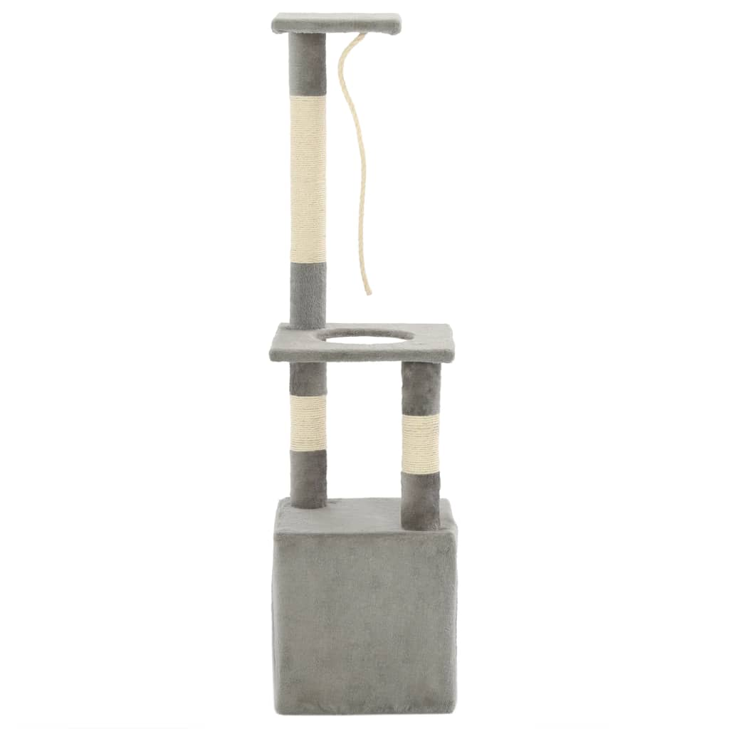 Glamorous Pups : vidaXL Cat Tree Gray Particle board, soft plush, sisal rope Medium