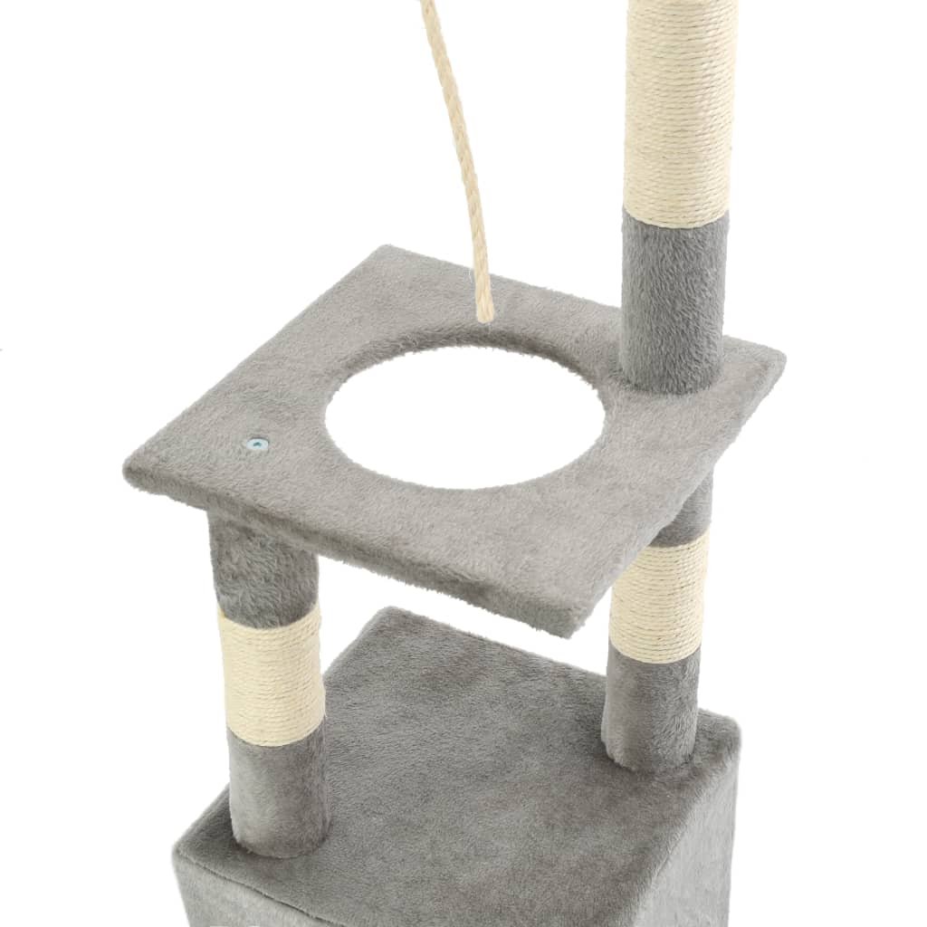 Glamorous Pups : vidaXL Cat Tree Gray Particle board, soft plush, sisal rope Medium