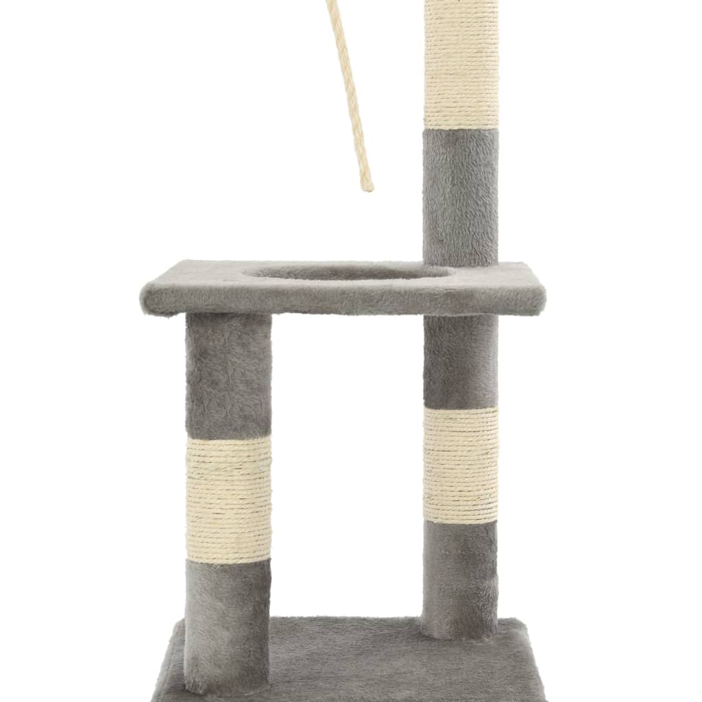 Glamorous Pups : vidaXL Cat Tree Gray Particle board, soft plush, sisal rope Medium