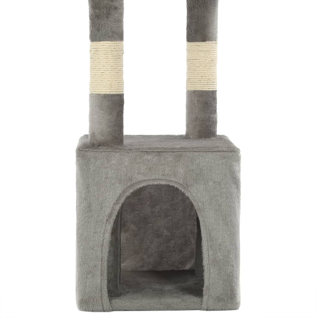 Glamorous Pups : vidaXL Cat Tree Gray Particle board, soft plush, sisal rope Medium