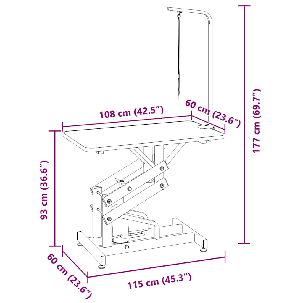 Glamorous Pups : vidaXL Grooming Table Black
