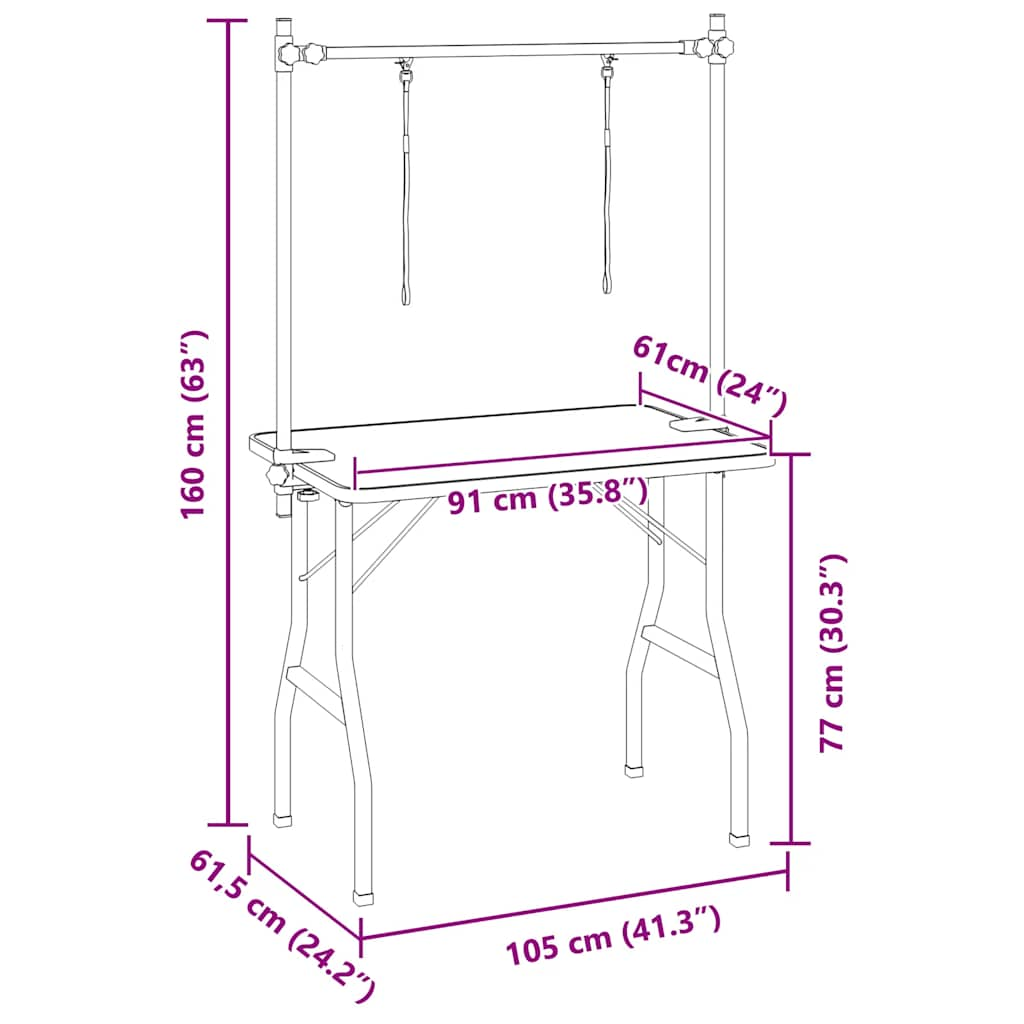 Glamorous Pups : vidaXL Grooming Table Black