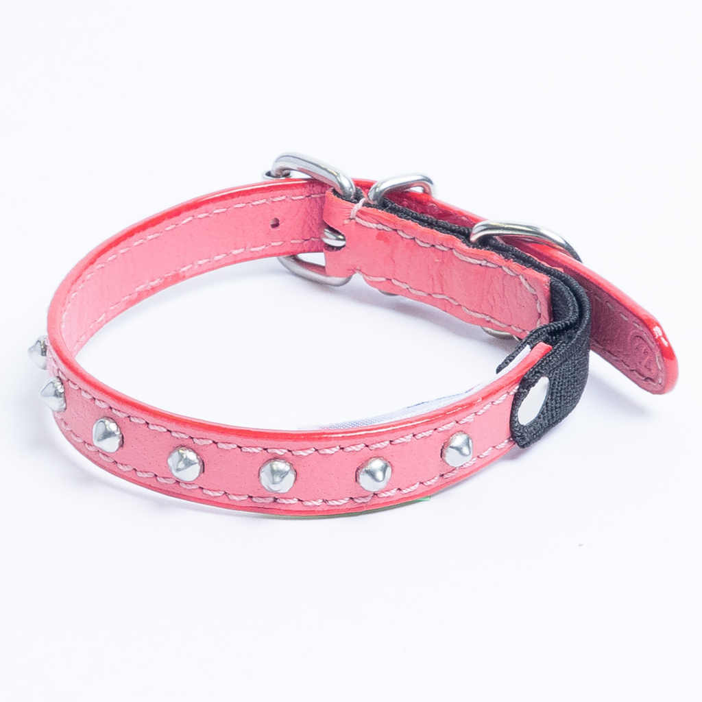 Glamorous Pups : Studded Leather Safety Cat Collar – Genuine Leather with Riveted Studs & Breakaway Stretch for Stylish, Safe Cats
