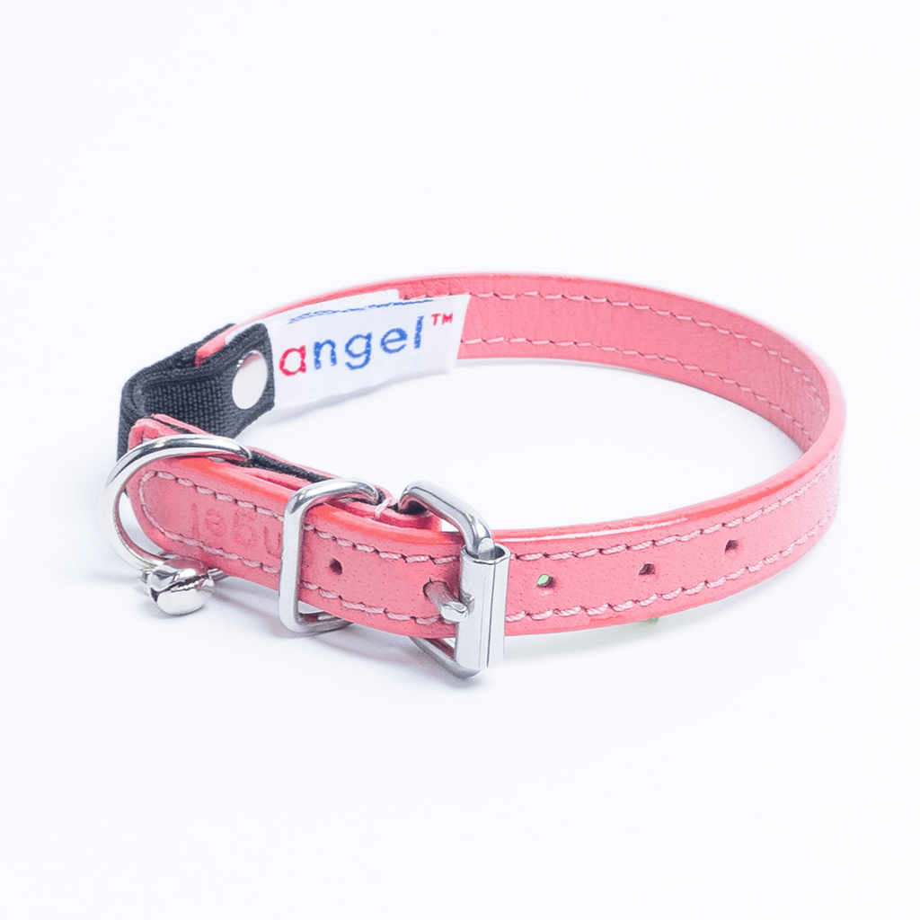 Glamorous Pups : Alpine Genuine Leather Breakaway Cat Collar – Soft, Lightweight, Safety Bell Design in 6 Colors