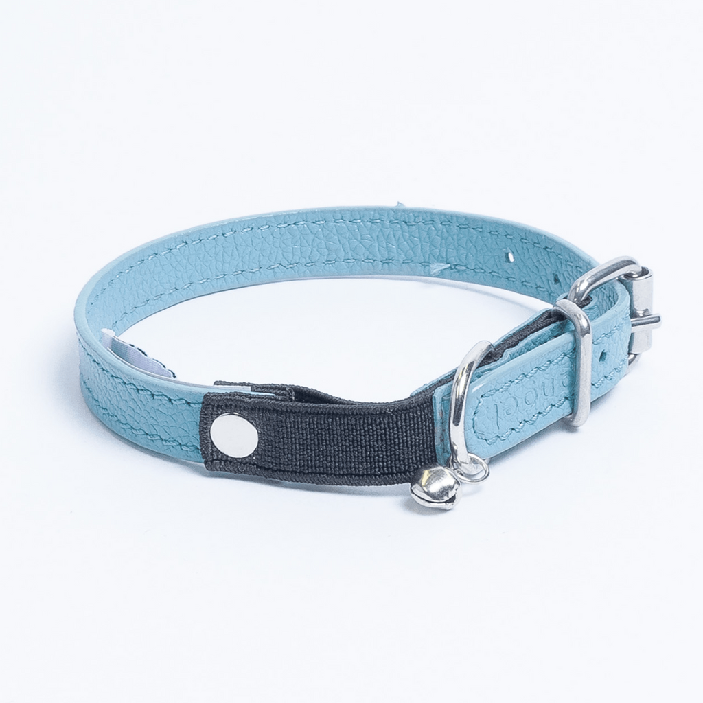 Glamorous Pups : Alpine Genuine Leather Breakaway Cat Collar – Soft, Lightweight, Safety Bell Design in 6 Colors