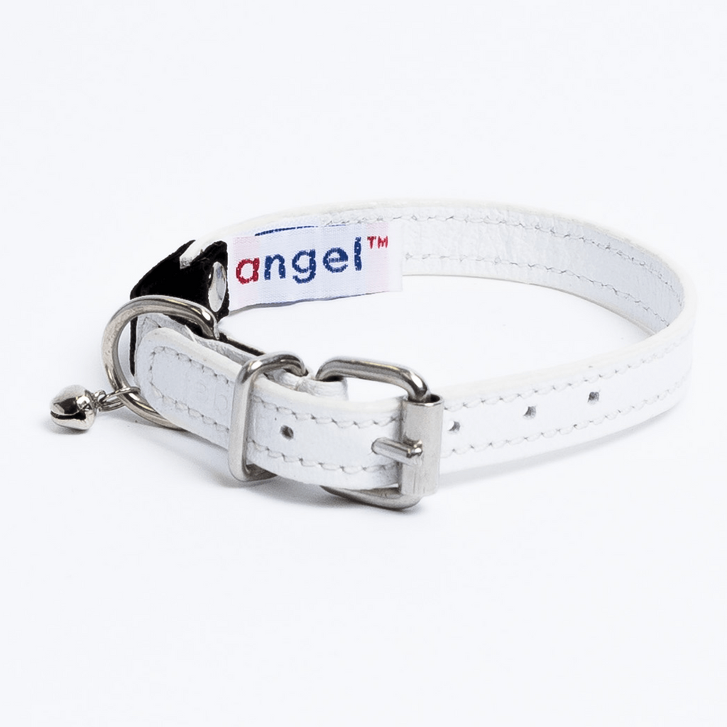 Glamorous Pups : Alpine Genuine Leather Breakaway Cat Collar – Soft, Lightweight, Safety Bell Design in 6 Colors
