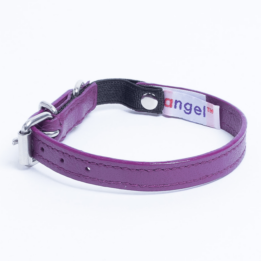 Glamorous Pups : Alpine Genuine Leather Breakaway Cat Collar – Soft, Lightweight, Safety Bell Design in 6 Colors