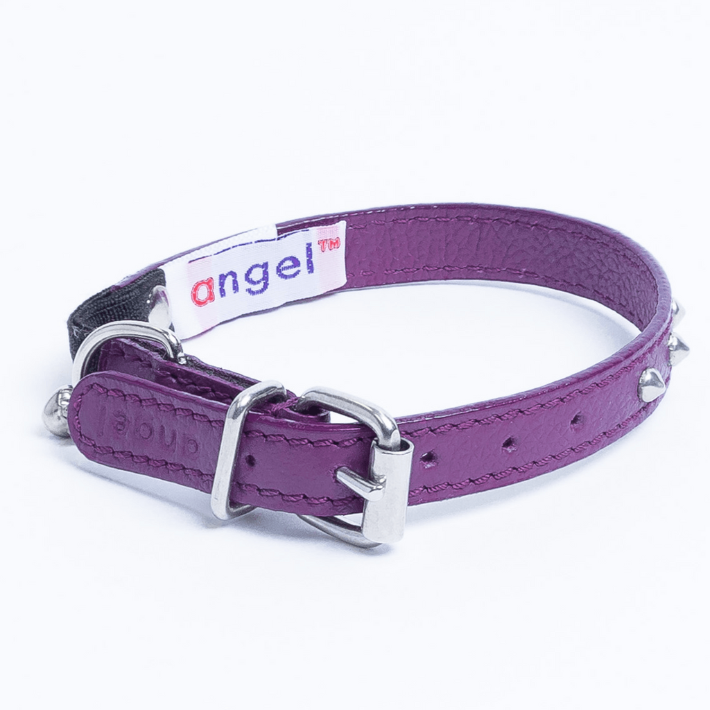 Glamorous Pups : Alpine Genuine Leather Breakaway Cat Collar – Soft, Lightweight, Safety Bell Design in 6 Colors