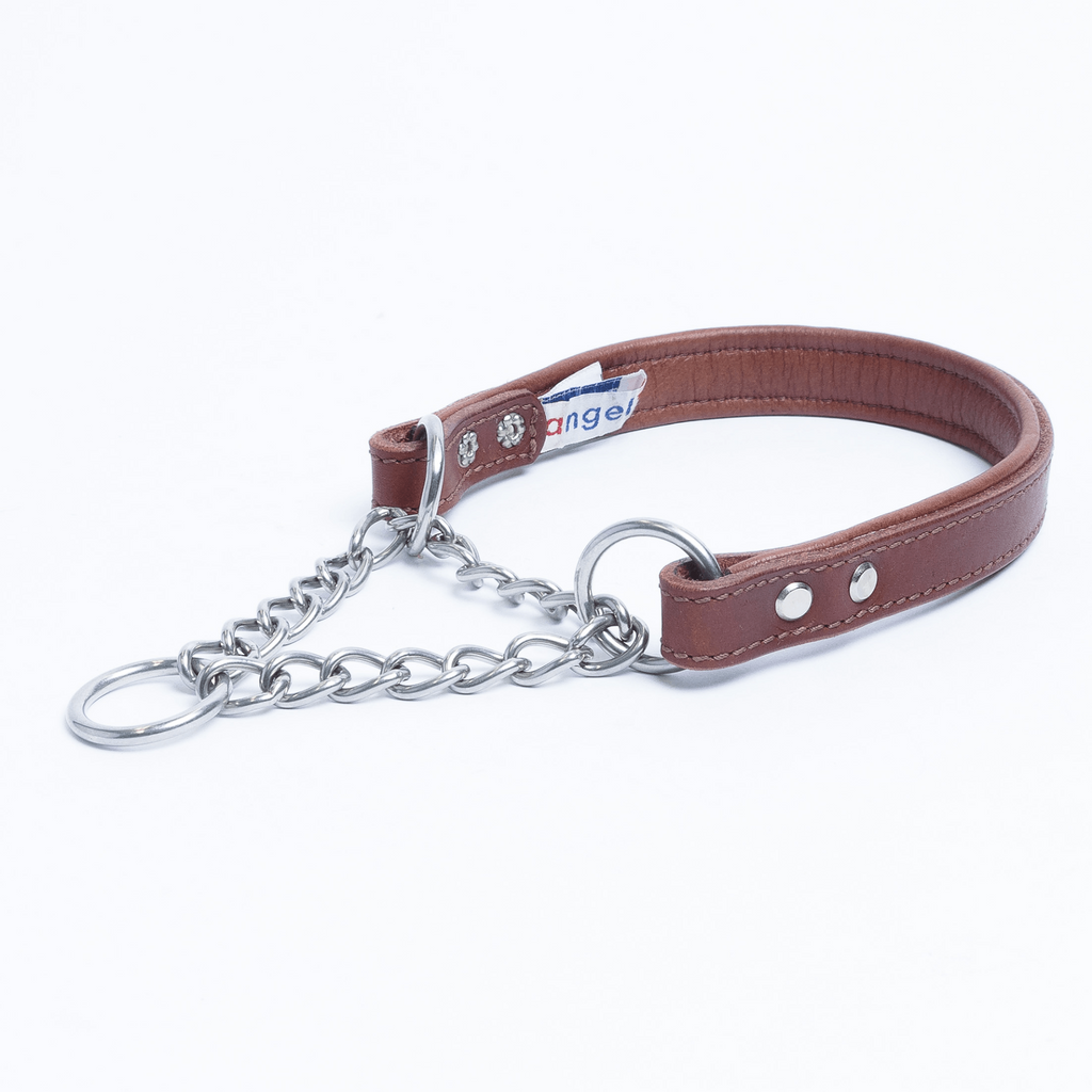 Glamorous Pups : Rio Leather Martingale Training Collar – Genuine Argentinean Leather, Soft Padded Interior & Humane Anti-Pull Design for Small to XL Dogs