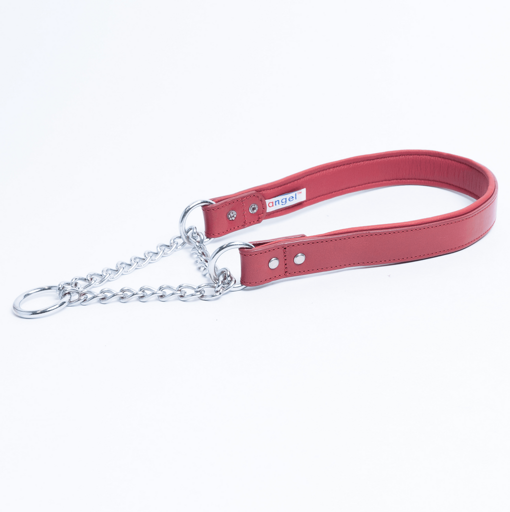 Glamorous Pups : Rio Leather Martingale Training Collar – Genuine Argentinean Leather, Soft Padded Interior & Humane Anti-Pull Design for Small to XL Dogs