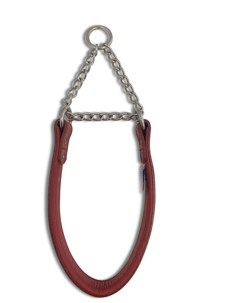 Glamorous Pups : Rio Leather Martingale Training Collar – Genuine Argentinean Leather, Soft Padded Interior & Humane Anti-Pull Design for Small to XL Dogs