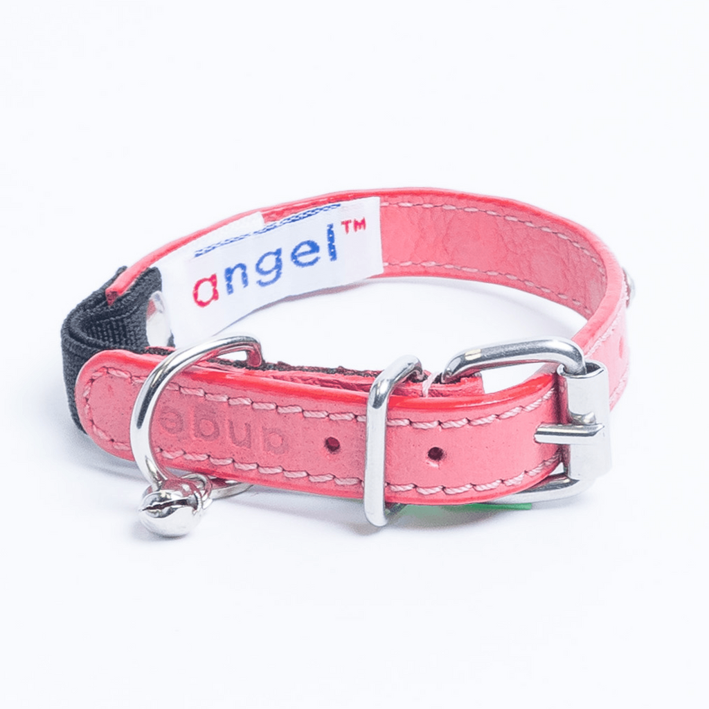 Glamorous Pups : Athens Rhinestone Cat Collar – Genuine Leather Sparkle Collar with Breakaway Safety & Bell