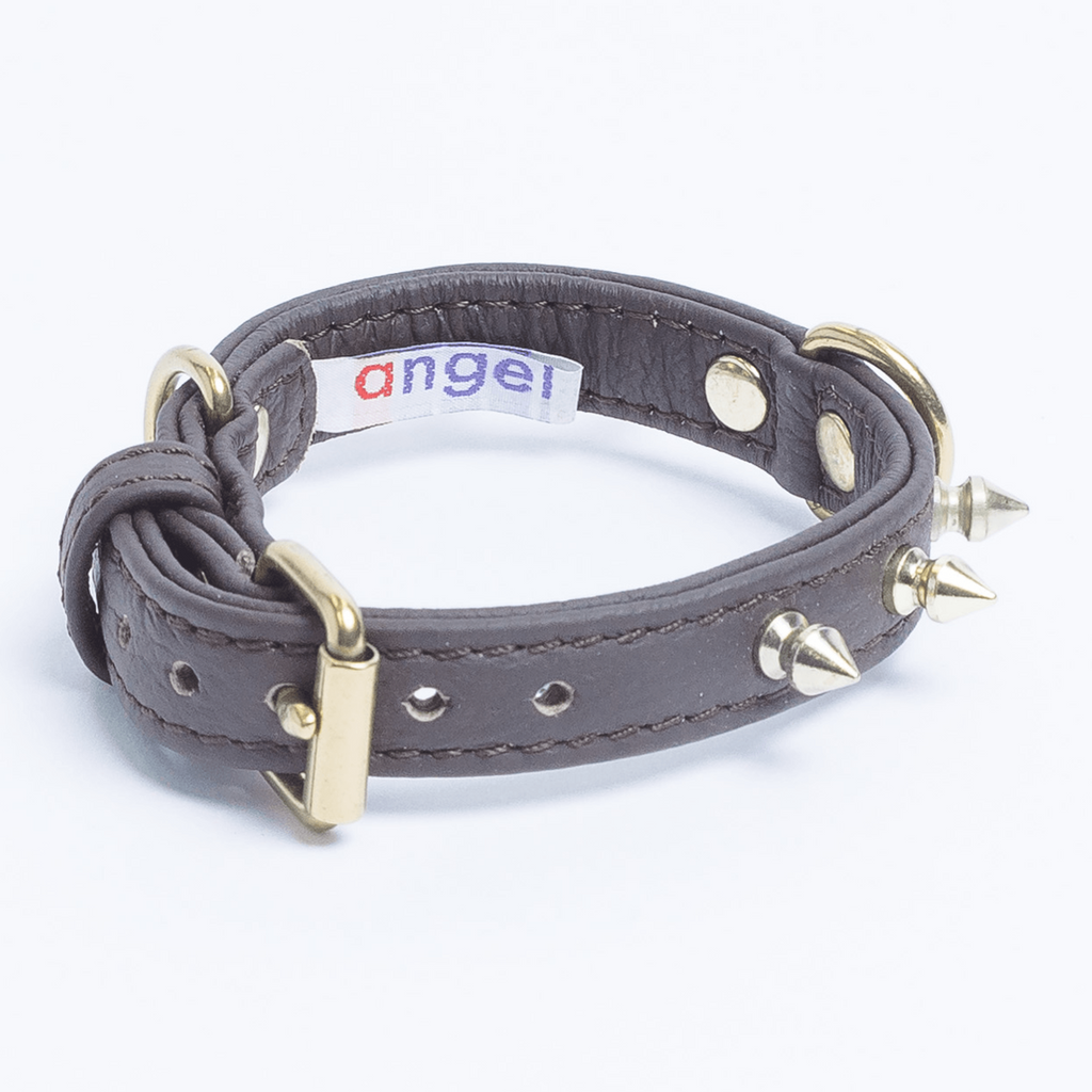 Glamorous Pups : Rotterdam Spiked Leather Dog Collar – Bold Chrome Spikes & Premium Leather Style