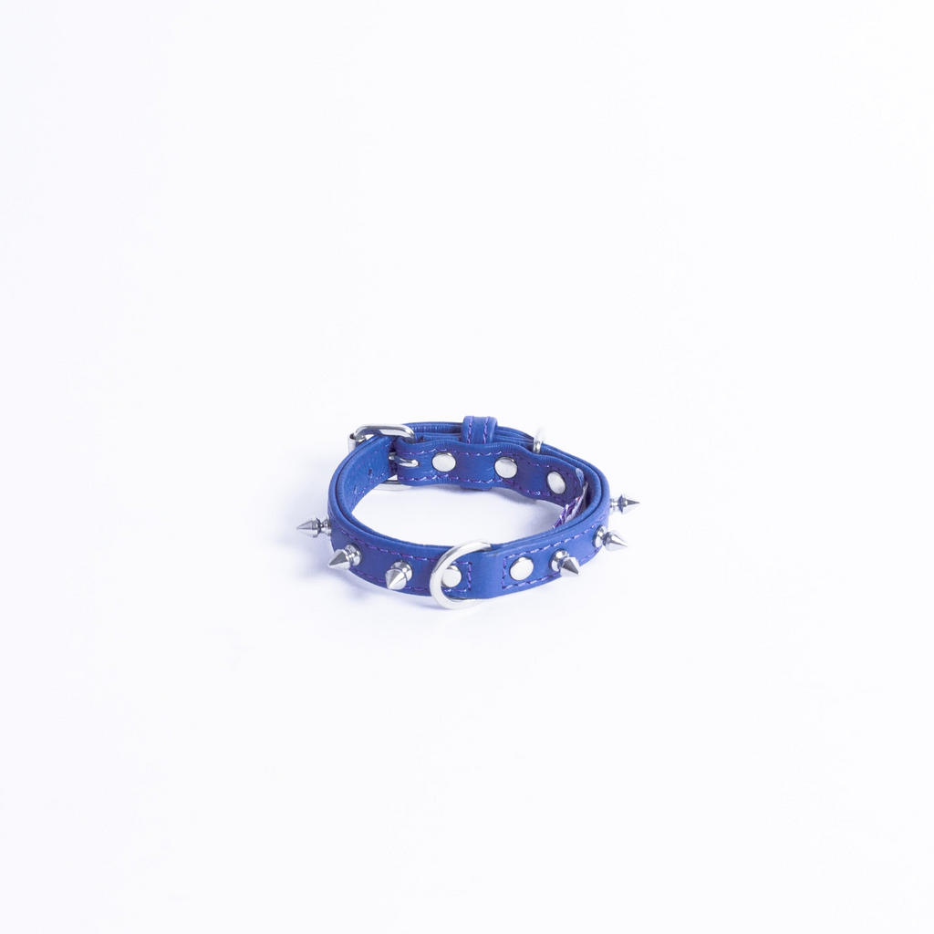 Glamorous Pups : Rotterdam Spiked Leather Dog Collar – Bold Chrome Spikes & Premium Leather Style