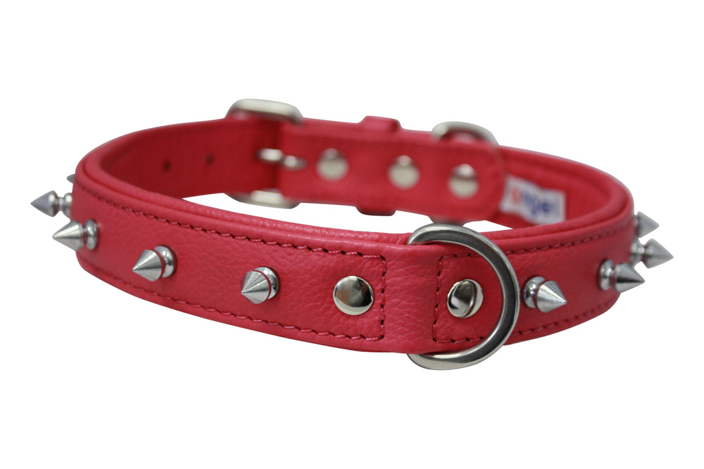 Glamorous Pups : Rotterdam Spiked Leather Dog Collar – Bold Chrome Spikes & Premium Leather Style
