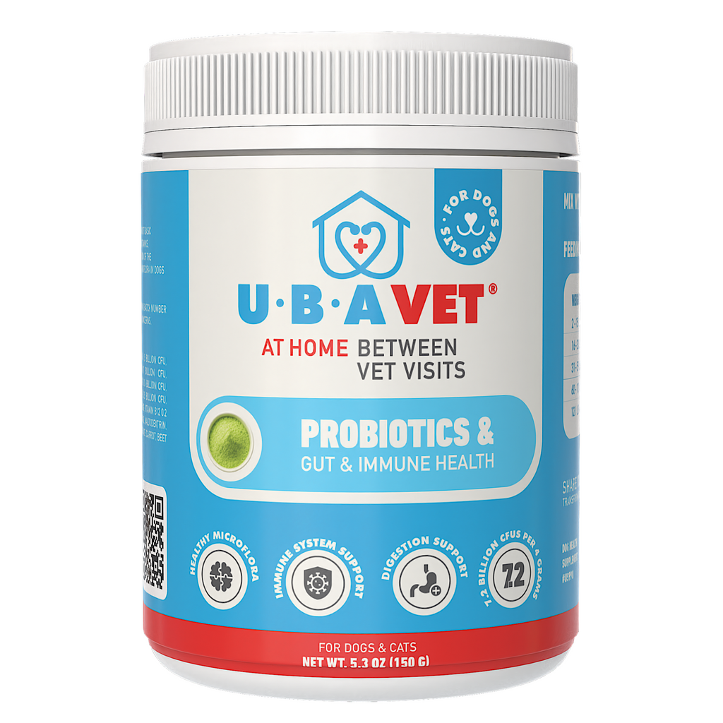 Glamorous Pups : UBAVET Floradox Probiotic Powder for Dogs & Cats (5.3 oz / 150 g) – Advanced Digestive & Immune Support Supplement with Lactobacillus & Spirulina for Balanced Gut Health and Vitality