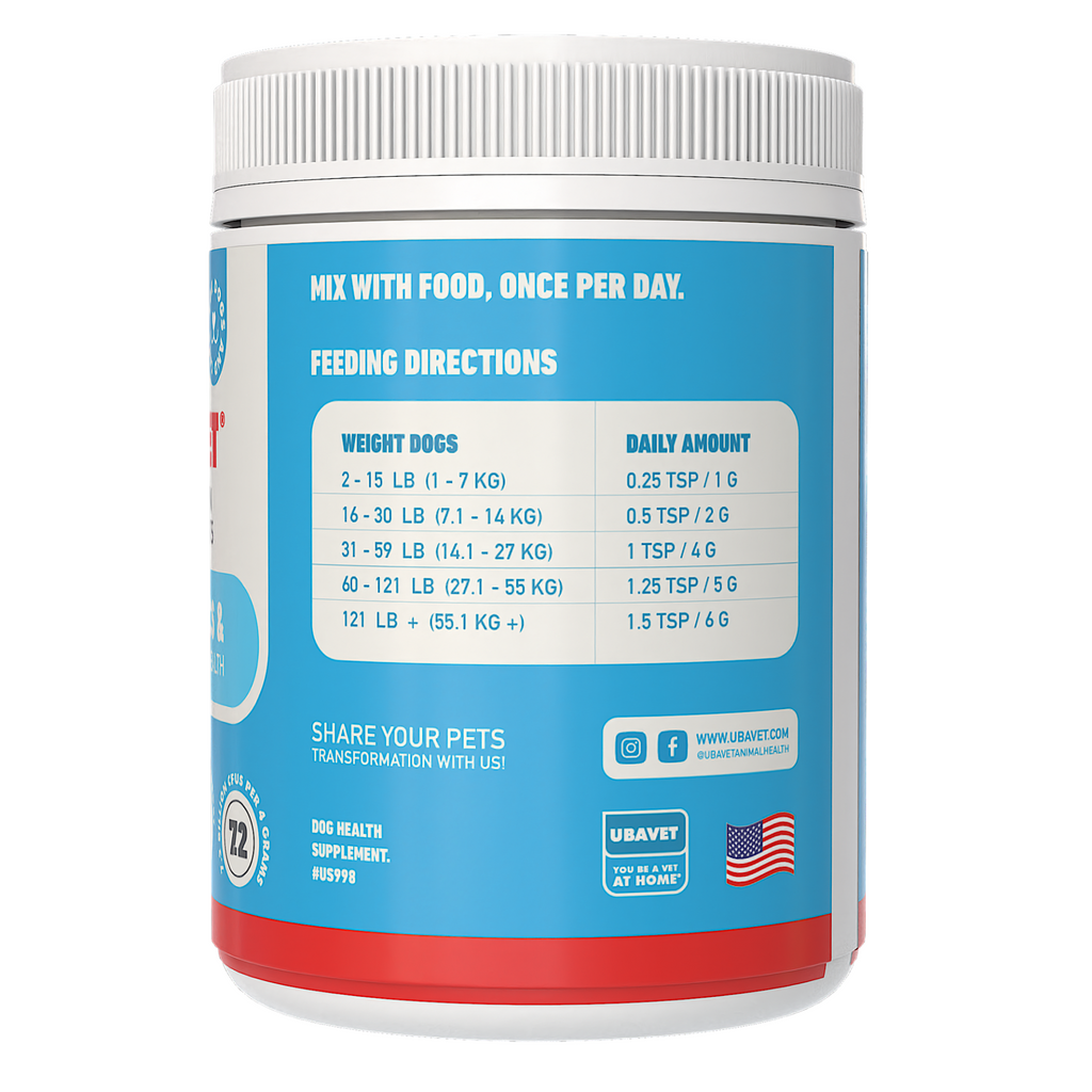 Glamorous Pups : UBAVET Floradox Probiotic Powder for Dogs & Cats (5.3 oz / 150 g) – Advanced Digestive & Immune Support Supplement with Lactobacillus & Spirulina for Balanced Gut Health and Vitality