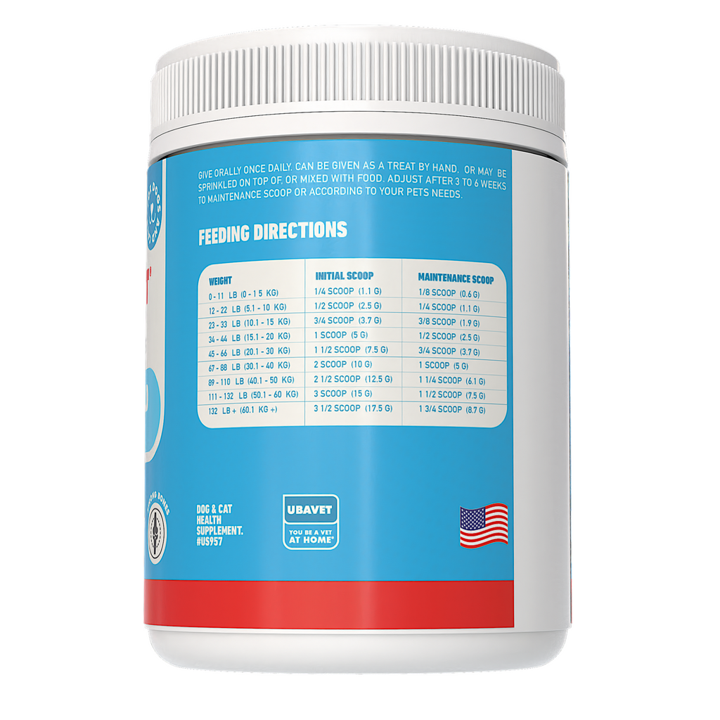 Glamorous Pups : UBAVET Joint Gold Joint Care Powder for Dogs & Cats – 8.8 oz (250g) | Advanced Joint Support with Glucosamine, Chondroitin, MSM & Green Lipped Mussels