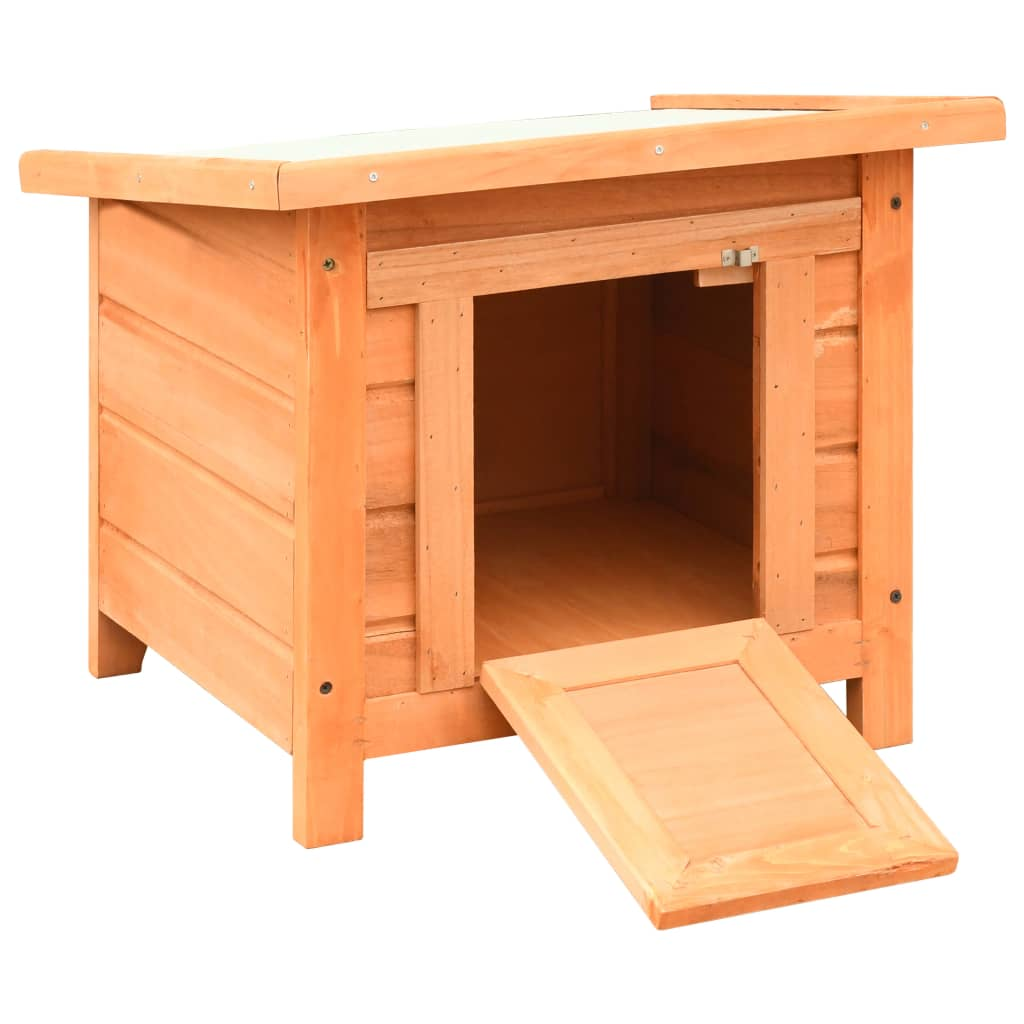 Glamorous Pups : vidaXL Cat House Brown and Green Solid pine/fir wood, powder-coated iron