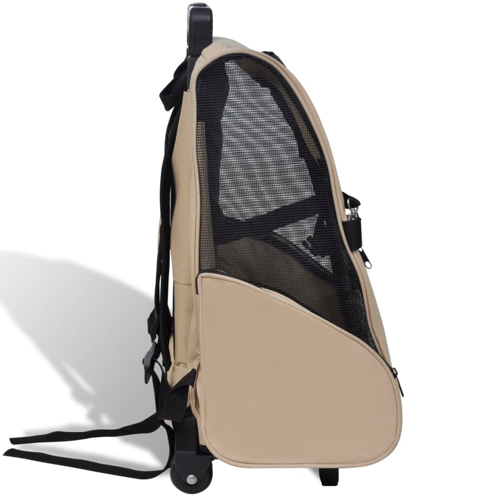 Glamorous Pups : vidaXL Pet Carrier Beige Polyester and Metal Suitable for small pets