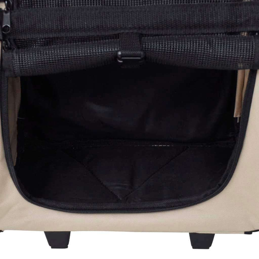Glamorous Pups : vidaXL Pet Carrier Beige Polyester and Metal Suitable for small pets