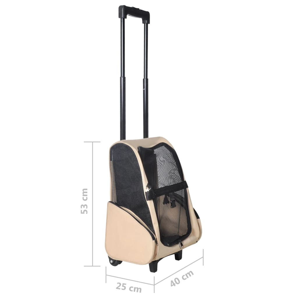Glamorous Pups : vidaXL Pet Carrier Beige Polyester and Metal Suitable for small pets