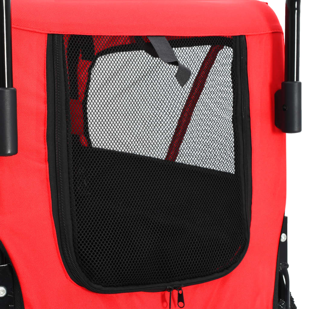 Glamorous Pups : vidaXL Pet Bike Trailer Red and Black Oxford fabric and steel Collapsible