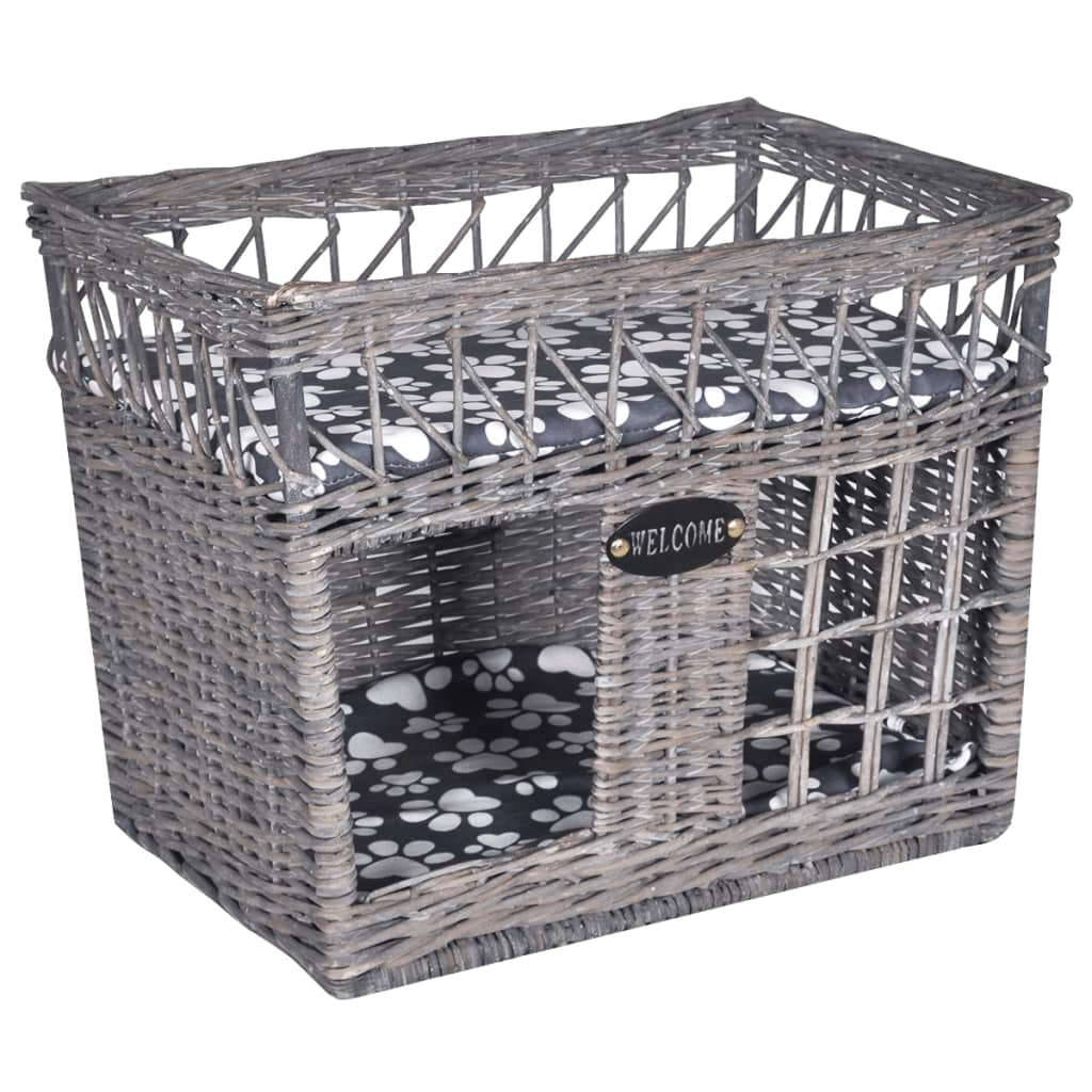 Glamorous Pups : vidaXL Cat House Gray Willow Small Lightweight Cat House Square