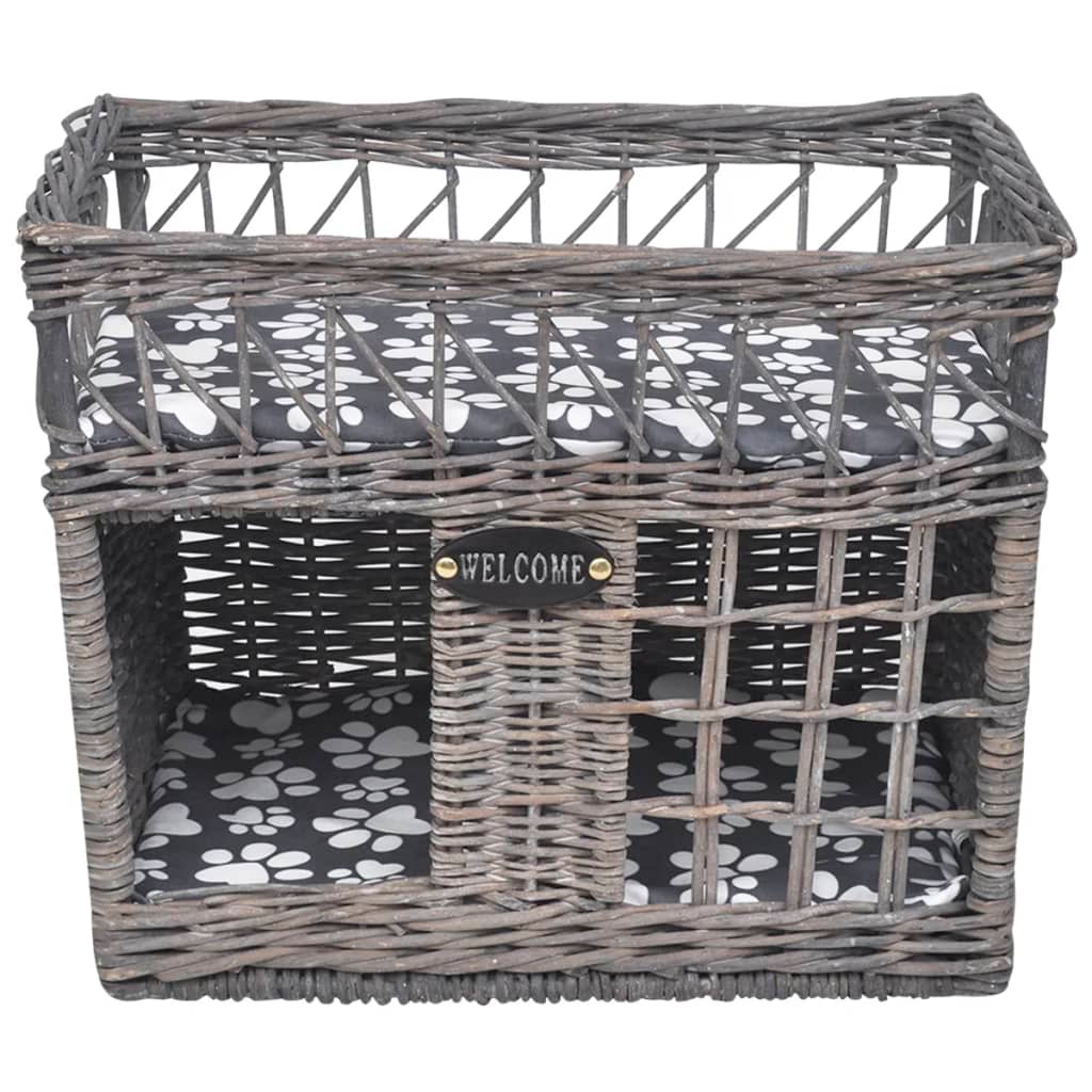 Glamorous Pups : vidaXL Cat House Gray Willow Small Lightweight Cat House Square