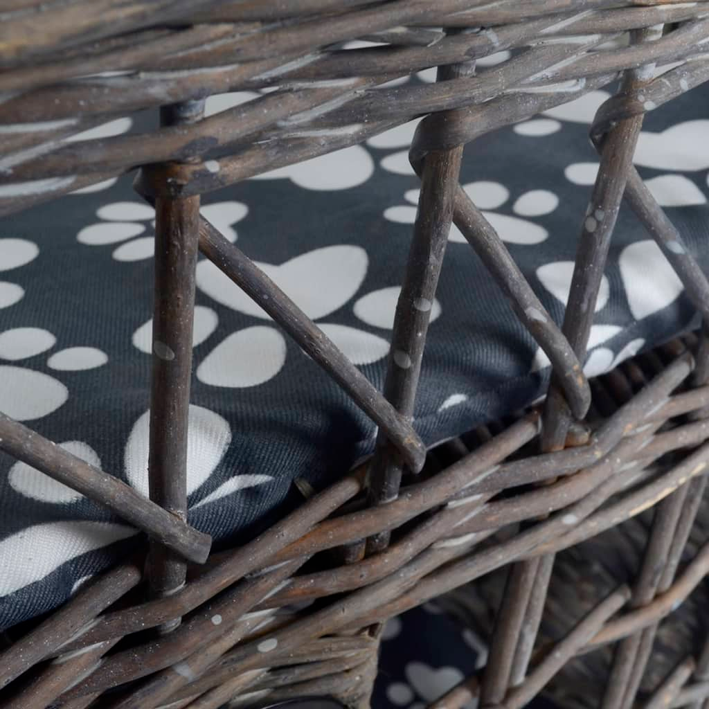 Glamorous Pups : vidaXL Cat House Gray Willow Small Lightweight Cat House Square