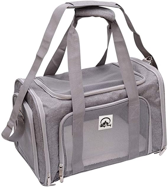 Glamorous Pups : Airline Approved Pet Carrier Bag (Grey) 20"