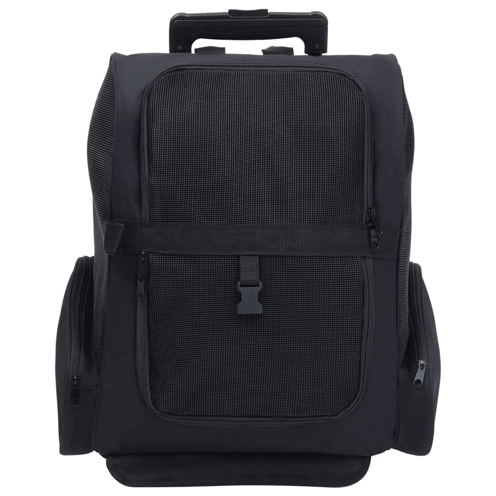 Glamorous Pups : vidaXL Pet Trolley Black Fabric, metal Small Foldable Pet Trolley