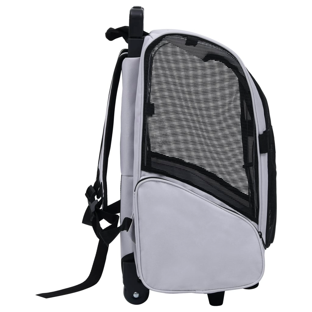 Glamorous Pups : vidaXL Pet Trolley Grey Fabric Collapsible Pet Trolley Rectangular