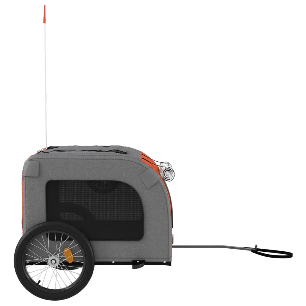 Glamorous Pups : vidaXL Pet Bike Trailer Red and Grey Oxford fabric, Iron, PVC Compact