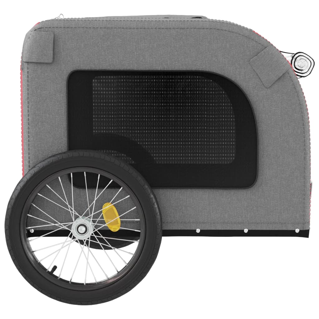 Glamorous Pups : vidaXL Pet Bike Trailer Red and Grey Oxford fabric, Iron, PVC Compact