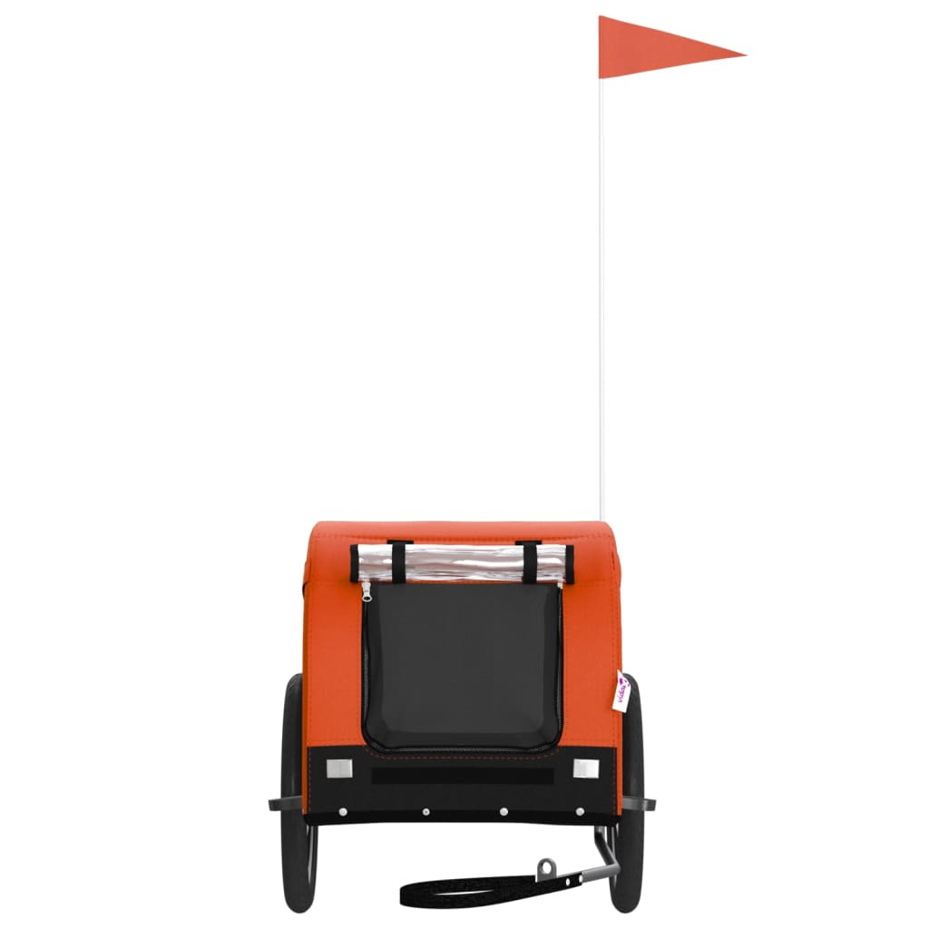 Glamorous Pups : vidaXL Pet Bike Trailer Orange and Black Oxford Fabric, Iron, PVC