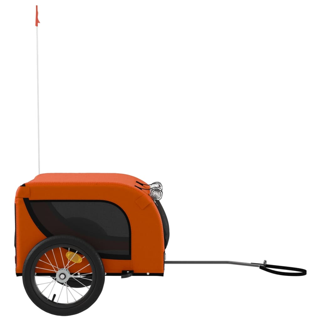 Glamorous Pups : vidaXL Pet Bike Trailer Orange and Black Oxford Fabric, Iron, PVC