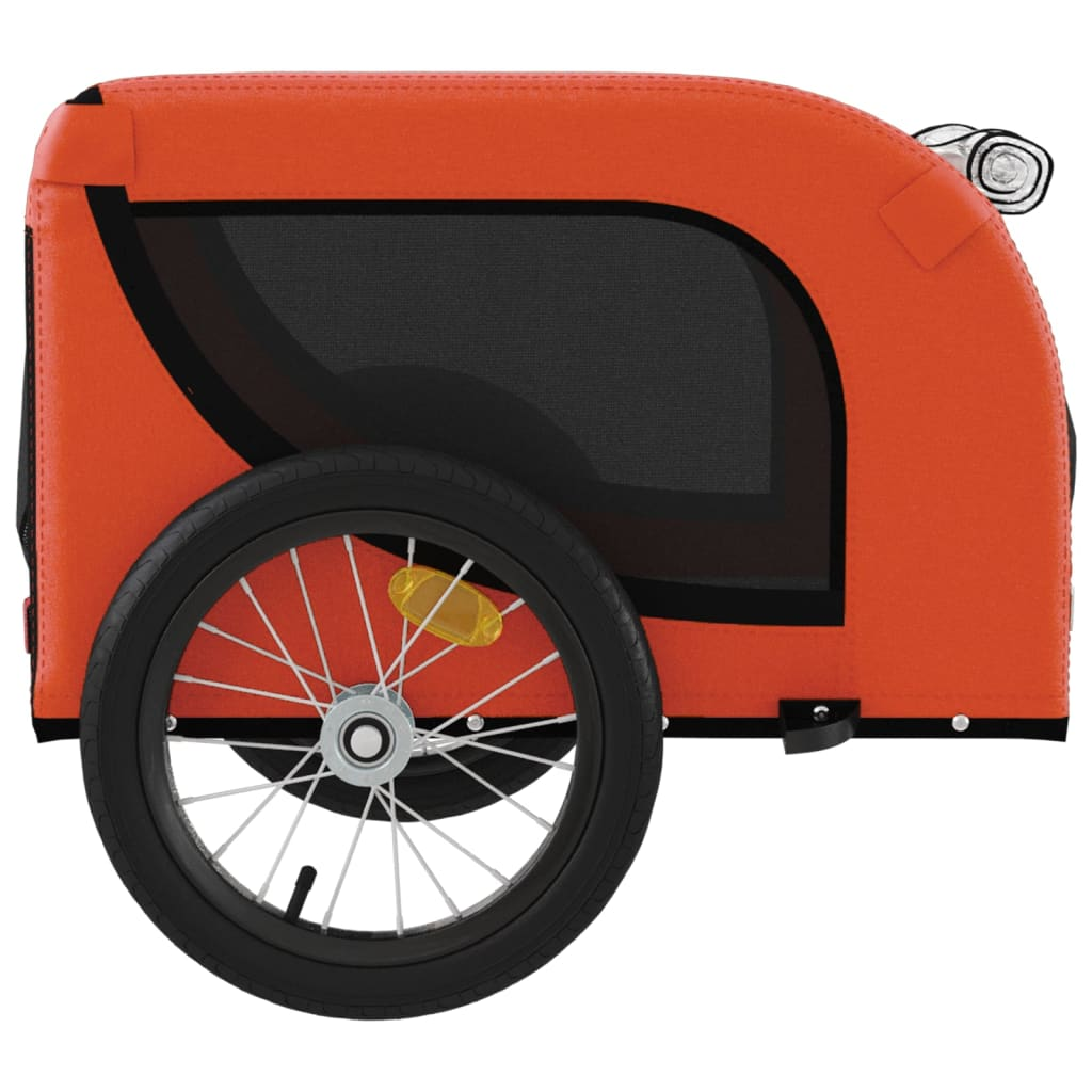Glamorous Pups : vidaXL Pet Bike Trailer Orange and Black Oxford Fabric, Iron, PVC