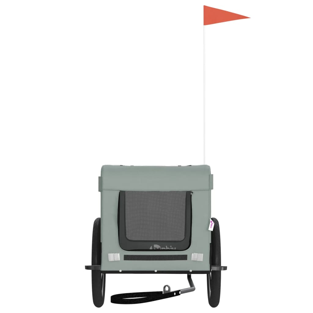 Glamorous Pups : vidaXL Pet Bike Trailer Grey and Black Oxford Fabric, Iron, PVC Medium