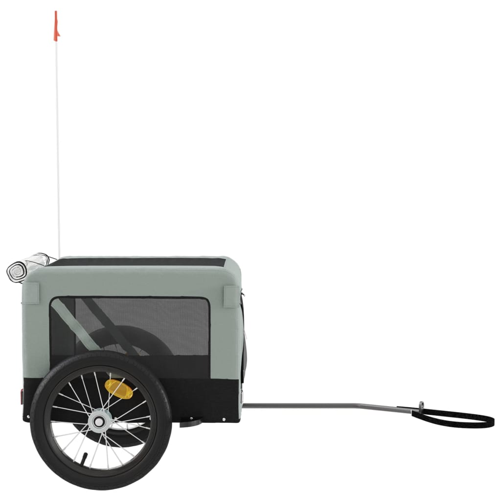Glamorous Pups : vidaXL Pet Bike Trailer Grey and Black Oxford Fabric, Iron, PVC Medium