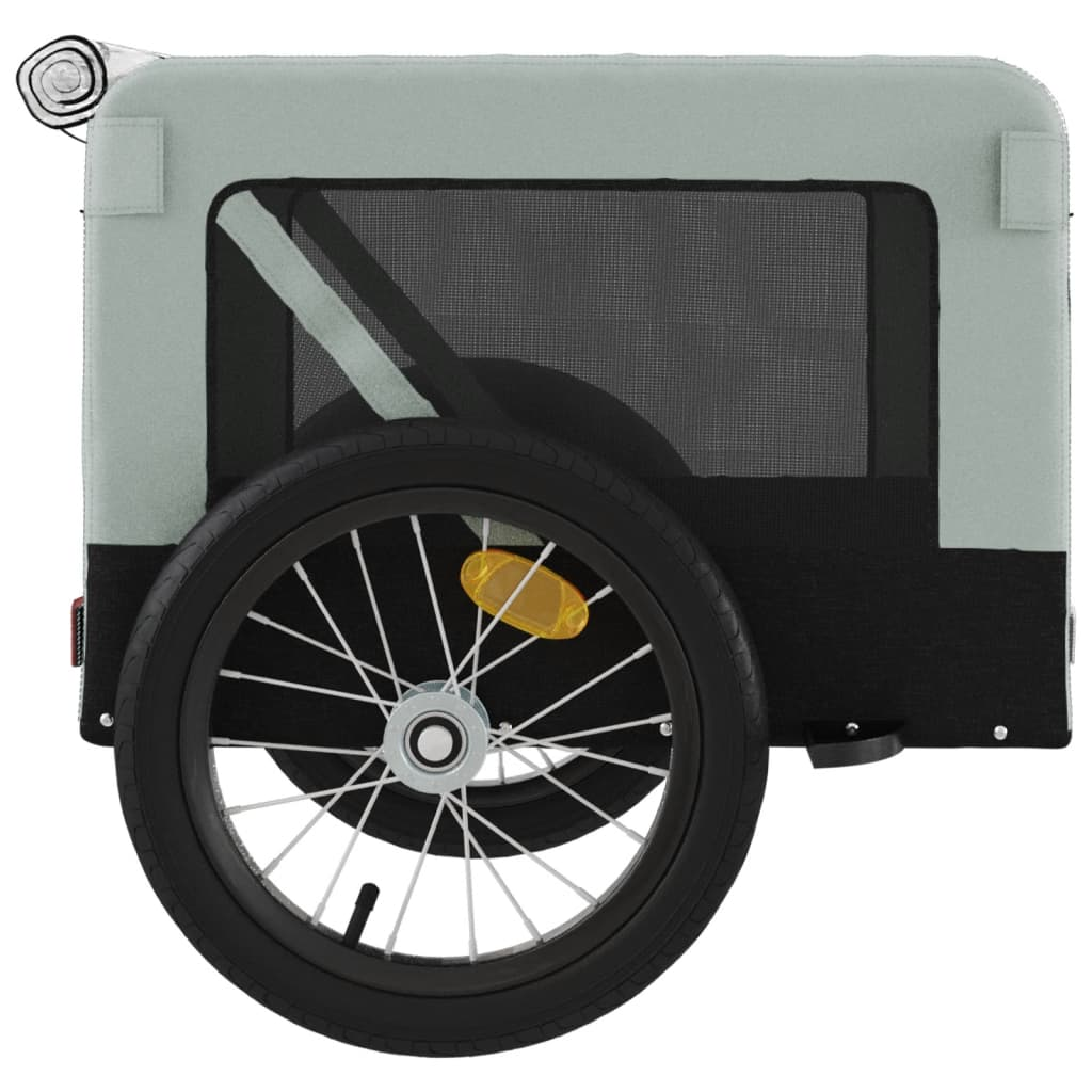 Glamorous Pups : vidaXL Pet Bike Trailer Grey and Black Oxford Fabric, Iron, PVC Medium