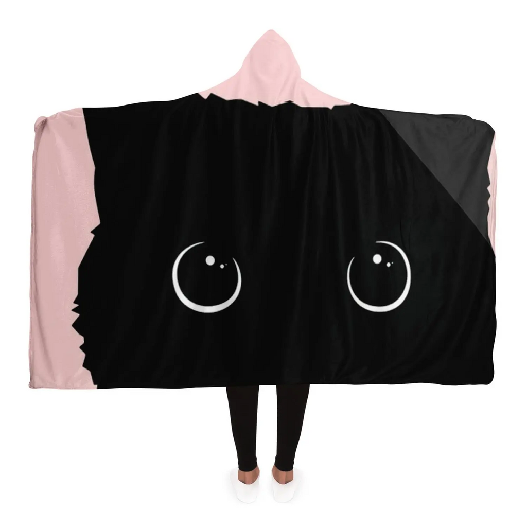 Glamorous Pups : Black Cat Hooded Blanket