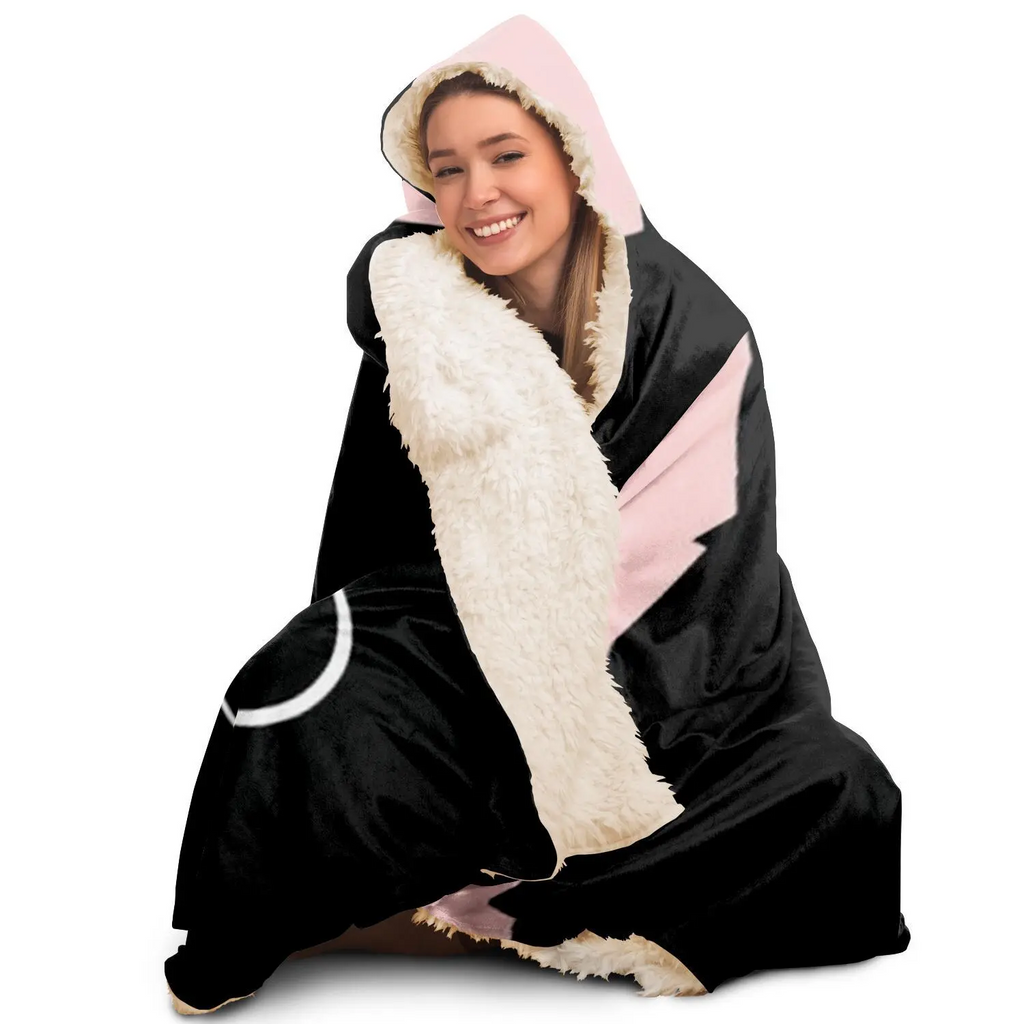 Glamorous Pups : Black Cat Hooded Blanket