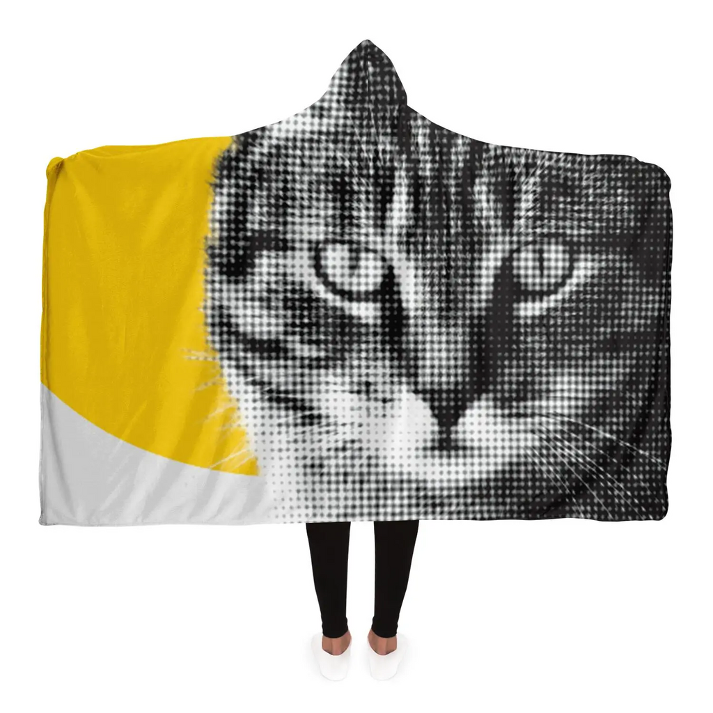Glamorous Pups : Cat stare Kid's sweater Hooded Blanket